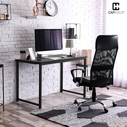 CAPHAUS 47 Inch Modern Computer Desk for Home Office, Gaming & Small Spaces - Compact Black Writing Desk, Easy Assembly, 220 lbs, P2 Board - size: 47 inch