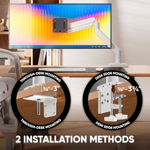 ONKRON Desk Monitor Mount 13-55", 55.1 lbs, max VESA 100x100, Black-White