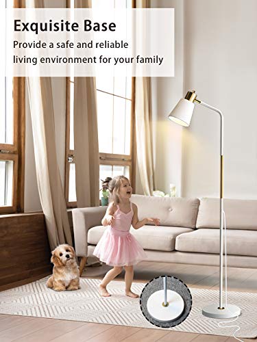 LALISU Floor Lamp Industrial Floor Lamps Reading Farmhouse Standing Lamp - color: White