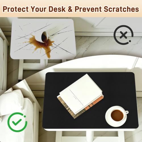 PU Leather Desk Protector/Nightstand Mat, 23.6X15.7 in Black - color: Black, size: 23.6" x 15.7"
