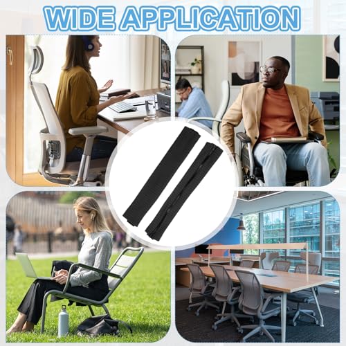 PATIKIL 22x4.3in Office Chair Armrest Covers, 1Pair, Black - color: Black, size: 22"