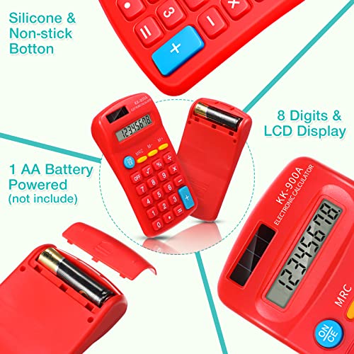 Flutesan 30 Pack Pocket Calculator,Green, Red, Blue - color: Green, Red, Blue