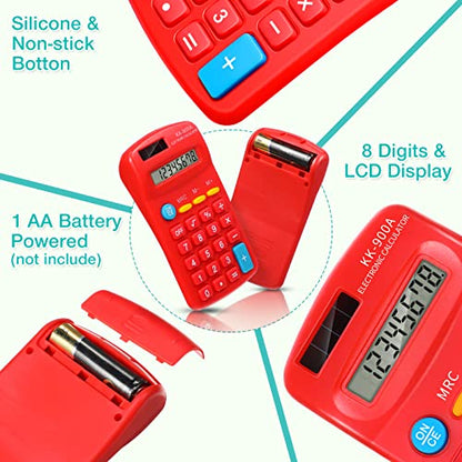 Flutesan 30 Pack Pocket Calculator,Green, Red, Blue - color: Green, Red, Blue