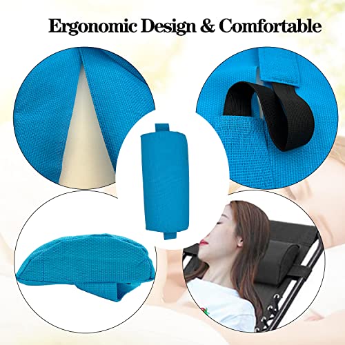Zero Gravity Chair Set of 2 Replacement Pillow Headrest with Elastic Band, Universal Soft Removable Padded Cushion Head Pillow for Zero Gravity Lounge Chair, Folding Patio Lawn Recliner Chair - color: Light Blue, size: 2 Pack