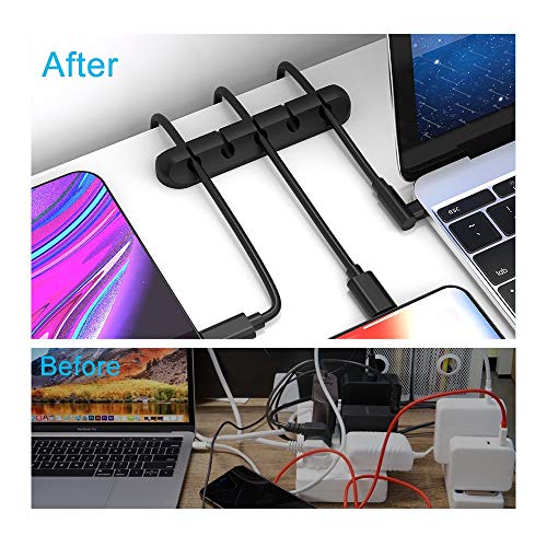 INCHOR Cord Organizer for Desk, Cable Organizer Cable Clips Holder Black - color: Black