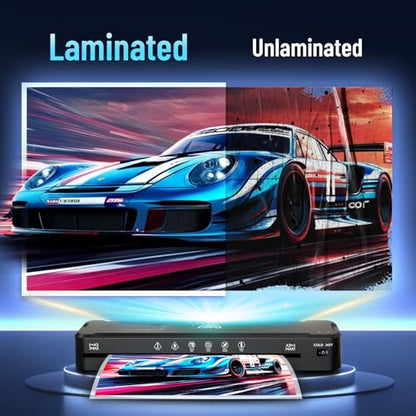 13 Inch Laminator Machine with 50 Laminating Sheets, Cold & Thermal | Built-in Paper Cutter & Corner Rounder, Fast Warm-Up No Jam A3 Laminator for Home School Office