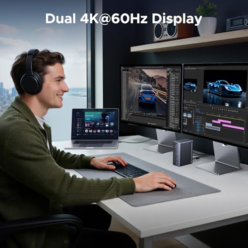 UGREEN 13-in-1 Thunderbolt 4 Docking Station, Dual 4K@60Hz, 3xTBT4, 40Gbps | Signle 8K@30Hz, 180W Total Power, 96W Host Charging, 3xUSB A, 2xUSB-C, Gigabit Ethernet, SD/TF 3.0, 3.5mm Audio, Revodok Max