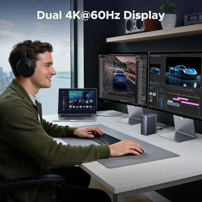 UGREEN 13-in-1 Thunderbolt 4 Docking Station, Dual 4K@60Hz, 3xTBT4, 40Gbps | Signle 8K@30Hz, 180W Total Power, 96W Host Charging, 3xUSB A, 2xUSB-C, Gigabit Ethernet, SD/TF 3.0, 3.5mm Audio, Revodok Max