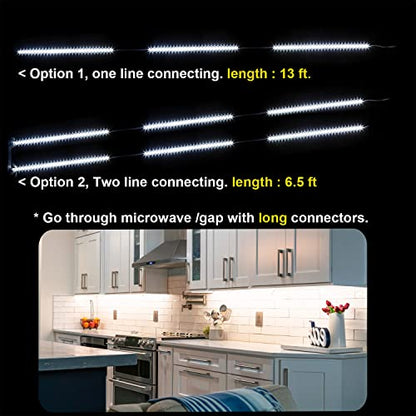 WOBANE White Under Cabinet Lights,8 PCS 20inch LED Strip Light with Remote - color: White