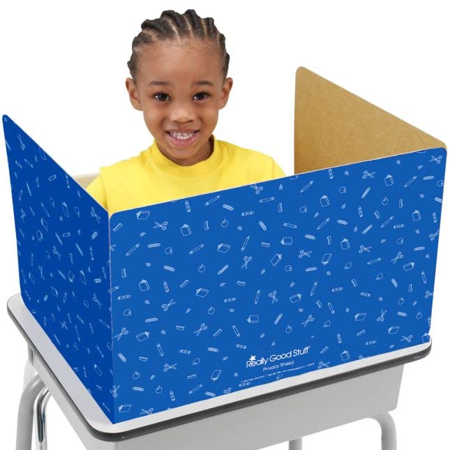 Really Good Stuff Large Privacy Shields Set of 12, Red, Matte Finish | Distraction-Free Learning, Desk Divider Boards for Students, Testing Folders, Cardboard Panels, Classroom Essentials - color: Red, size: Large 14"H