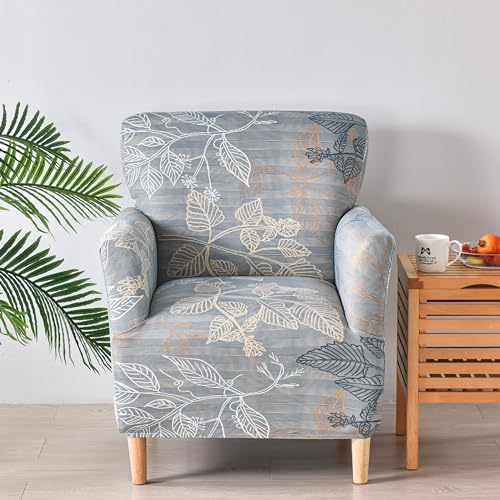 LiveGo Stretch Mid Century Modern Armchair Slipcover 1-Piece Jacquard Accent Chair Covers with Arms Soft Waterproof Chair Slipcovers for Living Room Furniture Protector Office (Color F) - color: Color F