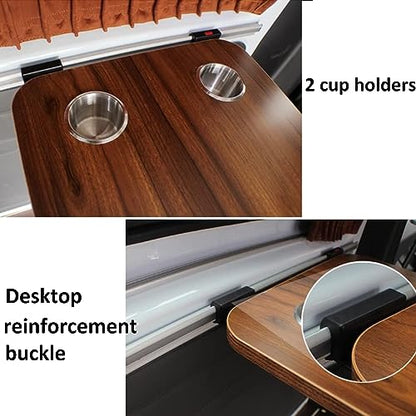 Rv Dinette Table, Wall Mounted Desk, Folding Wall Table, Fold Down Table, Wall-Mounted Table, White Adjustable Steel Brackets, for Rv, Home Office, Bedroom or Kitchen (Walnut 39x79cm/15x31in)