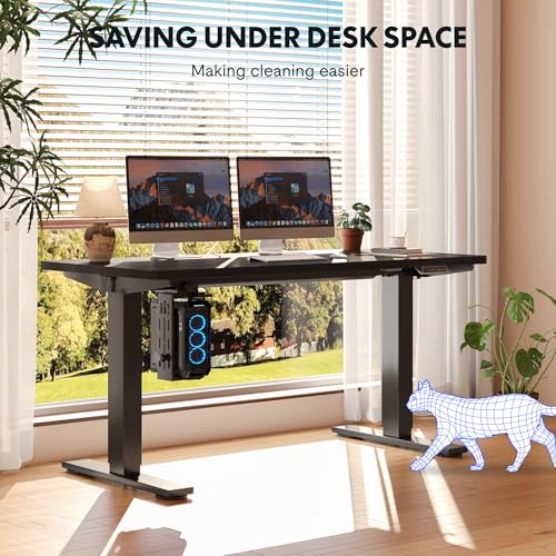 FLEXISPOT EN2 55"x28" Electric Standing Desk with PC Stand Bundle, Maple - color: Black Frame + Black Top, size: 55x28 | PC Stand