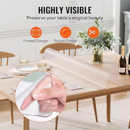 AHWEKR 16x26 Inch Frosted PVC Office Writing Desk Protector Plastic Crystal Tabletop Protector Rectangle PVC Vinyl Laptop Desk Waterproof Plastic Desk Mat for Computer Desk Keyboard Pad