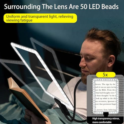 LXIANGN 5X Hands Free Magnifying Glass with Light Neck Wear Magnifier - color: 5x