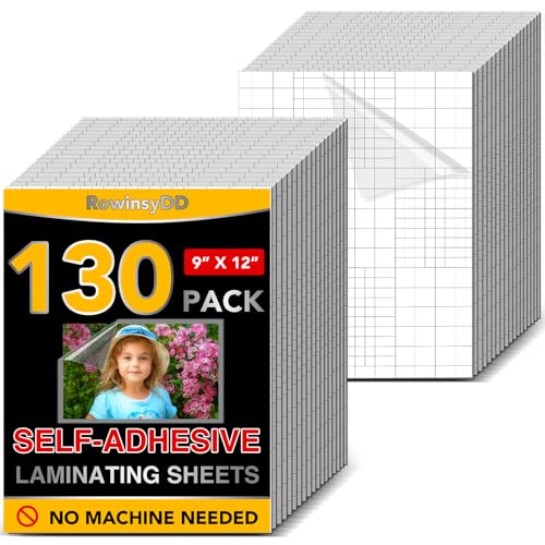 RowinsyDD 130 PCS Self Laminating Sheets, Self Adhesive Laminating Sheets - color: 130 Pcs