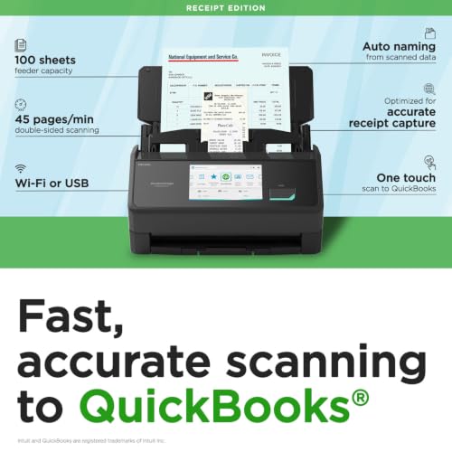 ScanSnap iX2500 Receipt Edition Wireless or USB High-Speed Scanner, Black - color: ScanSnap iX2500 Receipt Edition