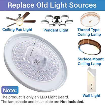 2Pack 36W LED Light Engine Retrofit Kit,6.69inch 3200LM 3CCT 3000K/4000K/5000K Dimmable Ceiling Fan Light Kits,AC 120-130V Ceiling Fan Light Replacement for Ceiling Flush Light