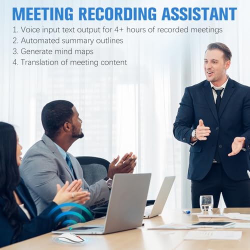 AI Mouse, AI Voice & Audio Recorder, AI Real-Time Transcription, Translation & Summarization, Ergonomic Presenter Remote, for Office Remote Work High-Performance Device