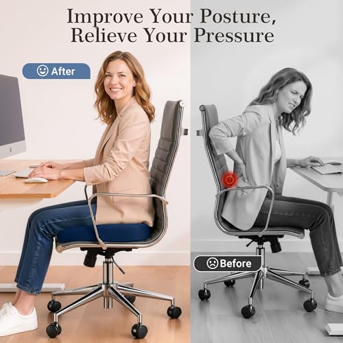 Donut Pillow Seat Cushion, Memory Foam Lifting Office Chair Cushion, Blue - color: Blue