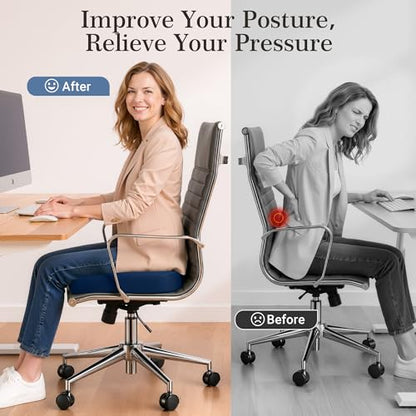 Donut Pillow Seat Cushion, Memory Foam Lifting Office Chair Cushion, Blue - color: Blue