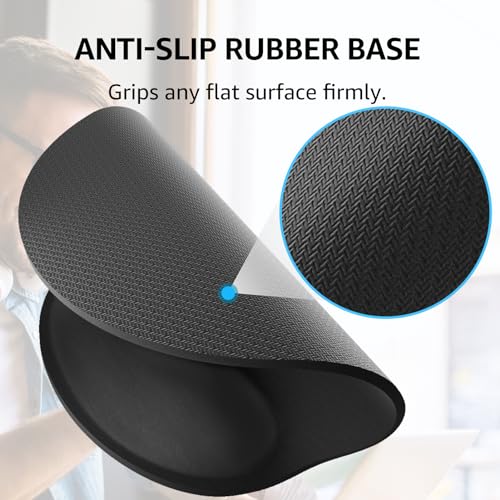KTRIO Keyboard Wrist Rest & Mouse Pad with Wrist Rest, Black | Memory Foam Wrist Support, Ergonomic Design, Non-Slip Base, Office and Home Use - color: Black