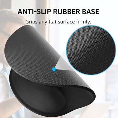 KTRIO Keyboard Wrist Rest & Mouse Pad with Wrist Rest, Black | Memory Foam Wrist Support, Ergonomic Design, Non-Slip Base, Office and Home Use - color: Black