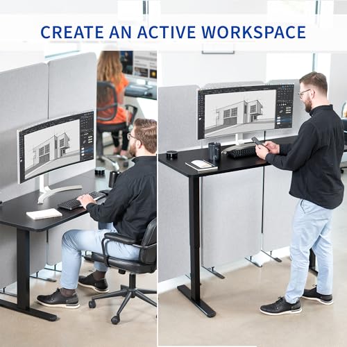 VIVO Light Wood 60 x 24 in Standing Desk, DESK-KIT-W06C - color: Light Wood Top / White Frame, size: 60 x 24 inch
