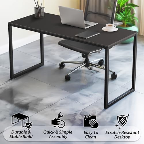 SHW Mission 48-Inch Home Office Computer Desk, Black - color: Black, size: 48-Inch