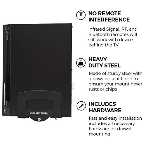 HumanCentric Cable Box & Modem Mount, Adjustable Wall Mount | Small Devices | For small & Narrow Devices, Cable Boxes, Modems, DVD Players, Streaming Media Devices, Mount Behind the TV, Hardware Included - size: Small and Narrow