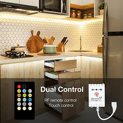 DAYBETTER 8 PCS Under Cabinet Lighting Kit, Bright Under Cabinet Lights, Flexible Led Strip Lights with Remote, for Kitchen Cabinets Shelf Desk Counter, 2700K-6500K Warm to Daylight White, 13.2ft - size: 13.2ft