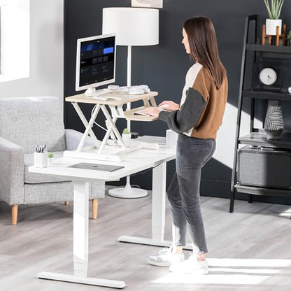 VIVO Light Wood 26 in Standing Desk Converter, DESK-V026KF - color: Light Wood, size: 26"