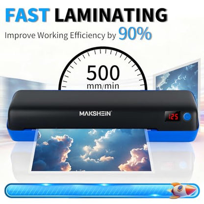 9 Inch A4 Thermal Laminator 10-in-1 Laminating Machine 3-6 mil (9" mk168) | 30S Warm-up 500mm/min Full set of accessories - size: 9" mk168