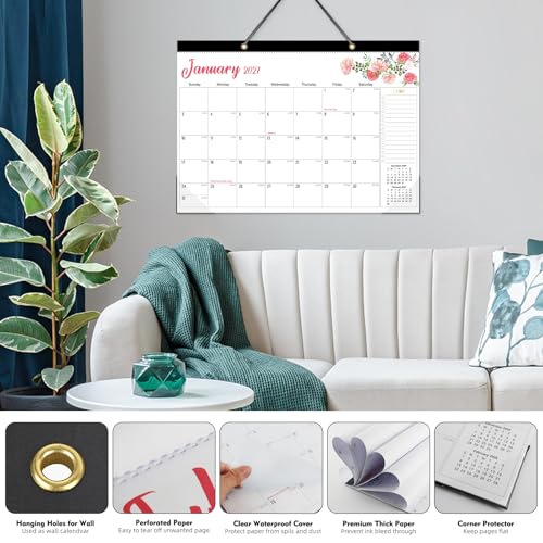 Tcamp Desk Calendar 2026-2027, Jul 2026-Dec 2027, 18-Month, 17" x 12" Large - color: Floral, size: 17"x12"(Jul 2026-Dec 2027)