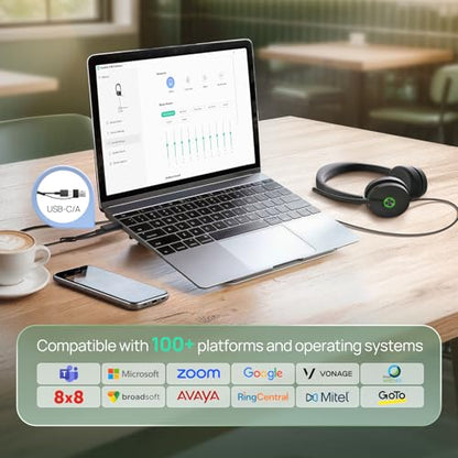 Yealink UH48 ANC Wired USB-C/A Headset,6 AI Noise-Canceling Microphones - color: USB-C/A (Teams)
