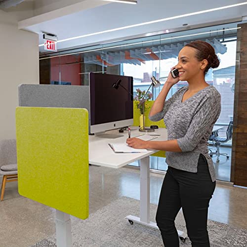 Stand Up Desk Store ReFocus Clamp-on Acoustic Desk Divider Privacy Panel that Reduces Noise and Visual Distractions (Cool Gray, 23.6" x 23.6") - color: Cool Gray, size: 24" X 24"
