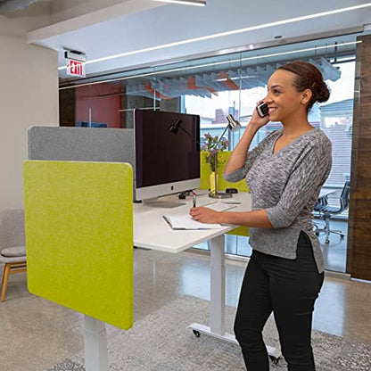 Stand Up Desk Store ReFocus Clamp-on Acoustic Desk Divider Privacy Panel that Reduces Noise and Visual Distractions (Cool Gray, 23.6" x 23.6") - color: Cool Gray, size: 24" X 24"