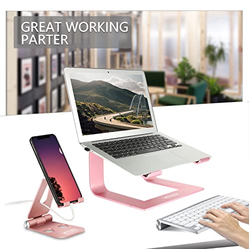 Urmust Laptop Stand for Desk, Pink, Up to 15.6" Laptop - color: D-Rose Gold