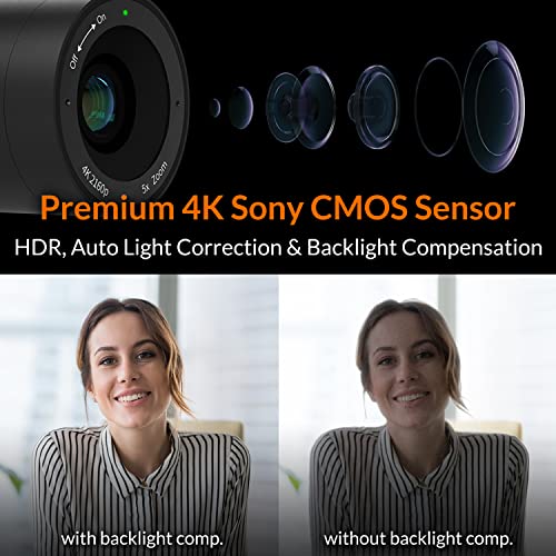 Innex C570 120° Wide Angle Webcam 4K with AI Tracking and Auto-Framing | Webcam with Microphone, ePTZ, 5X Digital Zoom, Remote Control, Privacy Cover, Conference Camera for Zoom & Microsoft Teams - style: View Angle 120-degree + ePTZ