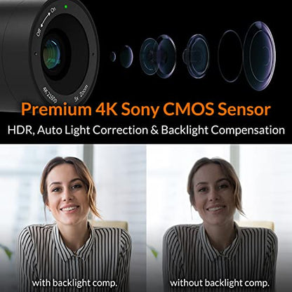 Innex C570 120° Wide Angle Webcam 4K with AI Tracking and Auto-Framing | Webcam with Microphone, ePTZ, 5X Digital Zoom, Remote Control, Privacy Cover, Conference Camera for Zoom & Microsoft Teams - style: View Angle 120-degree + ePTZ