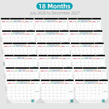 Tcamp Desk Calendar 2026-2027, Large Desktop/Wall Monthly Calendar - color: Colorful, size: 17"x12"(Jul 2026-Dec 2027)