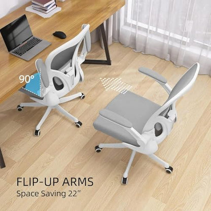 Ergonomic Office Desk Chair High Back Mesh Computer Chair Adjustable Chair | 360° Swivel Adjustable Lumbar Support & Flip-Up Armrests capacity 300 lbs capacity - color: 05grey