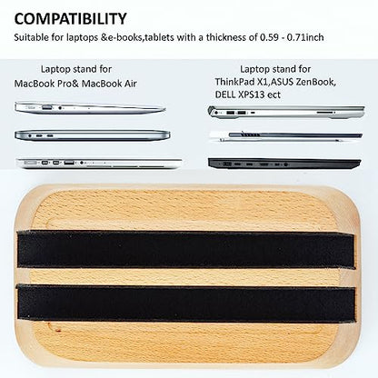 ACODE Wood Vertical Laptop Stand, Laptop Holder for Desk Compatible with MacBook Pro Air Surfaces,Laptops Storage Rack Slot Thickness 0.59" to 0.71"，Vertical Laptop Stand 2 Slots for max 2 Devices - color: 2 Fagus lishizhijia