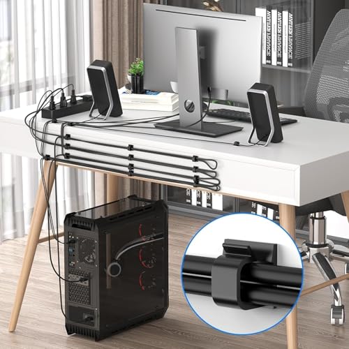 100Pack Adhesive Cable Clips, Wire Holders for Desk Wall Car, Black - color: Black, size: 100Pack