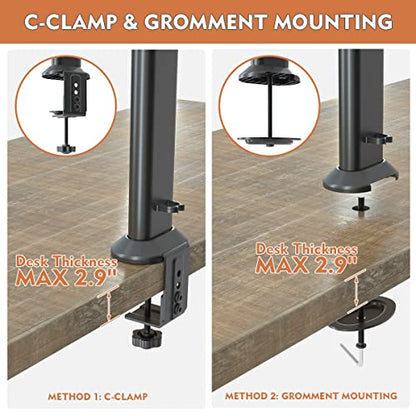 HEMUDU Single Desk Monitor Arm Mount Stand Fit for 13 inch to 32 inch Flat Curved Computer Screen with Swivel, Height Adjustable, Rotation,Holds up to 77lbs, Black - size: 13 inch - 32 inch