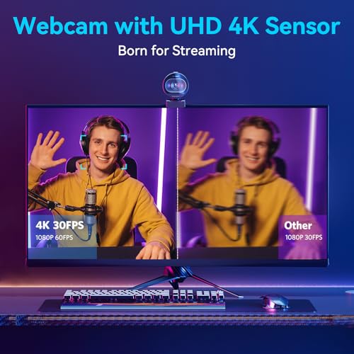 EMEET S600 4K Webcam for Streaming, Sony 1/2.55'' Sensor, PDAF Autofocus - style: S600 Sony Sensor PDAF 60FPS