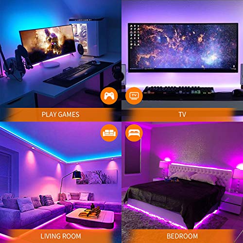 HAMLITE USB TV Bias Lighting 6500K True White for 50-55inch TV, 11.5ft LED Lighting fixtures for Indoor and Outdoor Lighting Applications Covers 4 Sides of 50-55 Inch TV, TV Light with RF Remote - size: 50-55"
