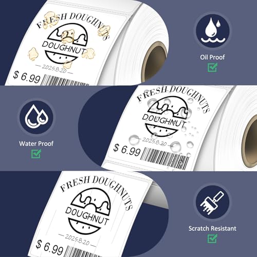 L LIKED 2" x 2" Direct Square Thermal Labels, Perforated QR Code and Barcode Labels & Compatible with Rollo, Zebra and Other Desktop Printers (10 Roll, 7500 Labels) - size: 2"x2"-10 Rolls