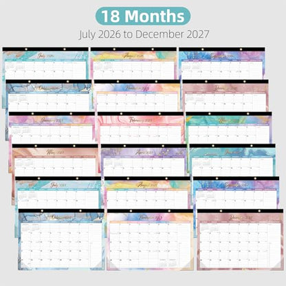 Tcamp Desk Calendar 2026-2027, Large Desktop/Wall Monthly Calendar - color: Light Blue, size: 17"x12"(Jul 2026-Dec 2027)