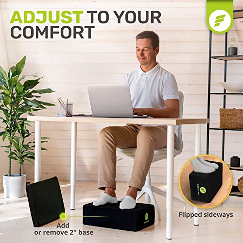 ErgoFoam XL Foot Rest for Under Desk at Work for Stools & High Chairs Chiropractor-Endorsed 2in1 Adjustable Under Desk Footrest Ergonomic High-Density Compression-Resistant Foam Nonslip Foot Rest - size: Extra Large